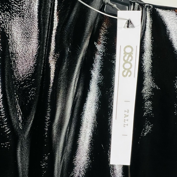 NWT ASOS SHINY BLACK PLEATHER PANTS TIGHTS 16 - Picture 5 of 8